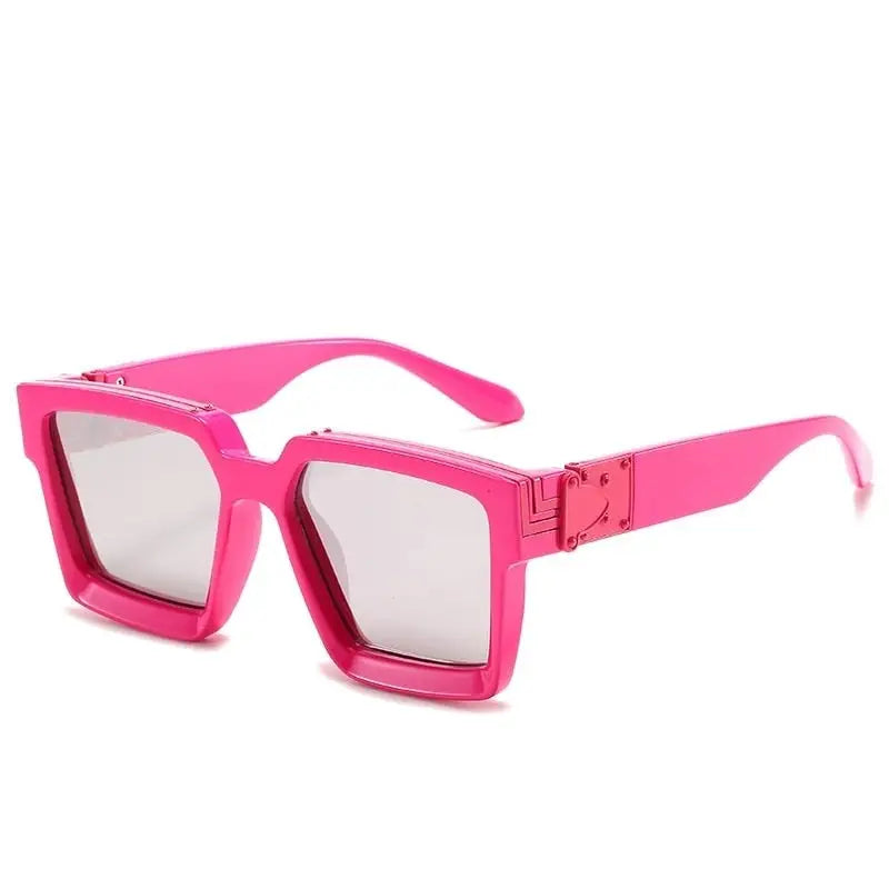 Square Sunglasses Luxury Frame Anti Glare Acetate 52mm Pink