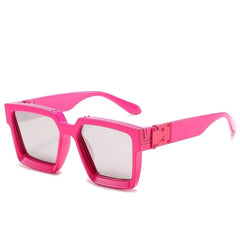 Square Sunglasses Luxury Frame Anti Glare Acetate 52mm Pink