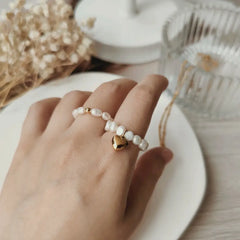 Stainless Steel Adjustable Ring with Freshwater Pearl