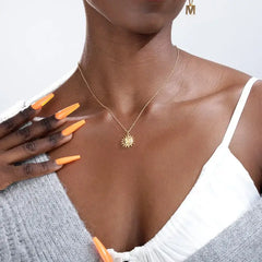 Stainless Steel Bohemian Moon Sun Face Necklace