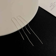 Stainless Steel Chain Long Tassel Drop Earrings