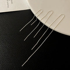 Stainless Steel Chain Long Tassel Drop Earrings