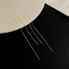 Stainless Steel Chain Long Tassel Drop Earrings Large