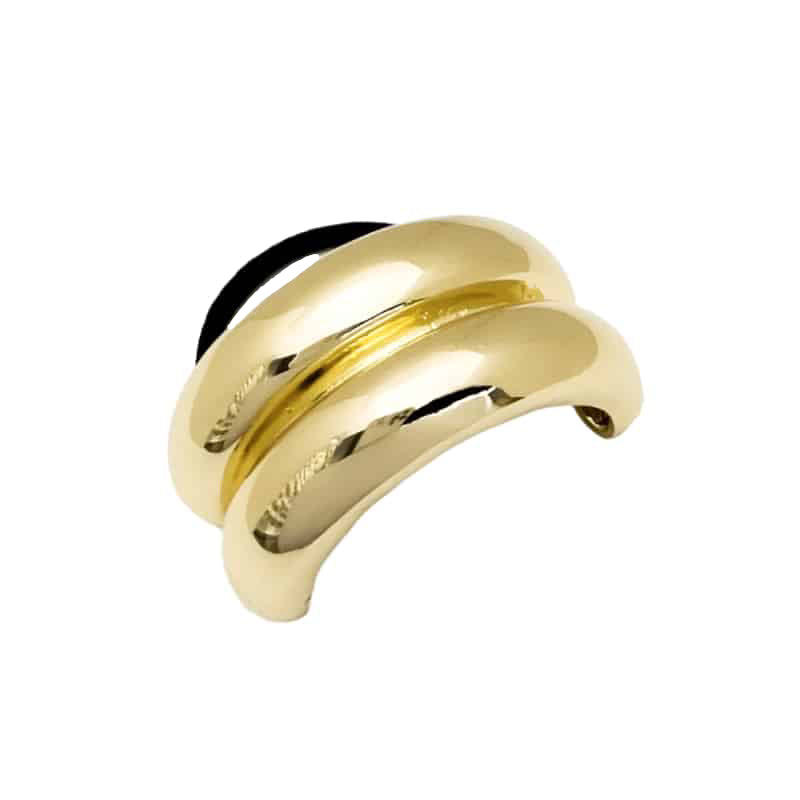 Stainless Steel Double Layer Elastic Hair Bands Gold