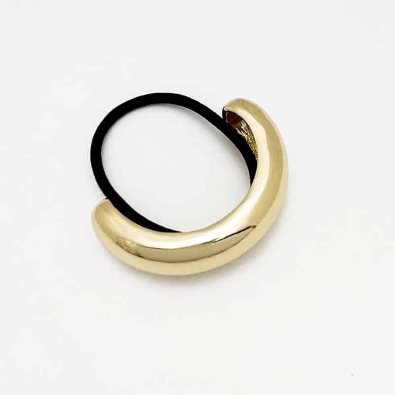 Stainless Steel Double Layer Elastic Hair Bands Gold Ring