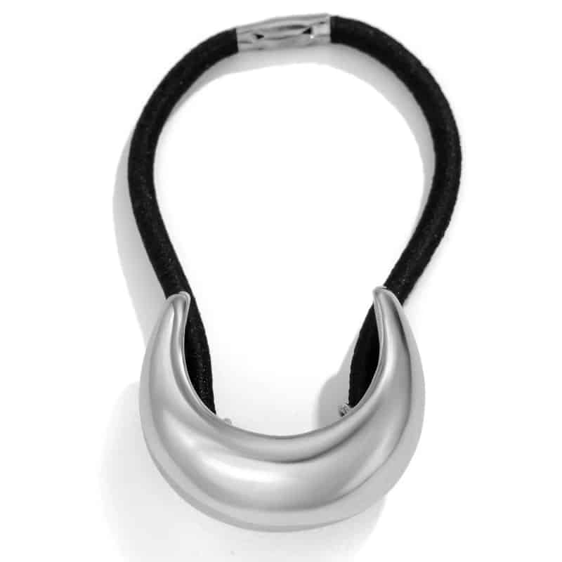 Stainless Steel Double Layer Elastic Hair Bands Silver 1
