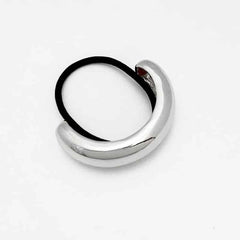 Stainless Steel Double Layer Elastic Hair Bands Silver Ring
