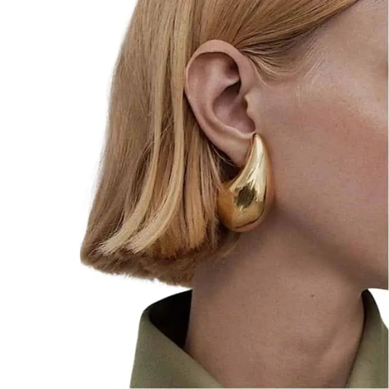 Stainless Steel Exaggerate Water Drop Earrings