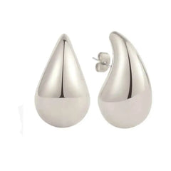Stainless Steel Exaggerate Water Drop Earrings Silver Big