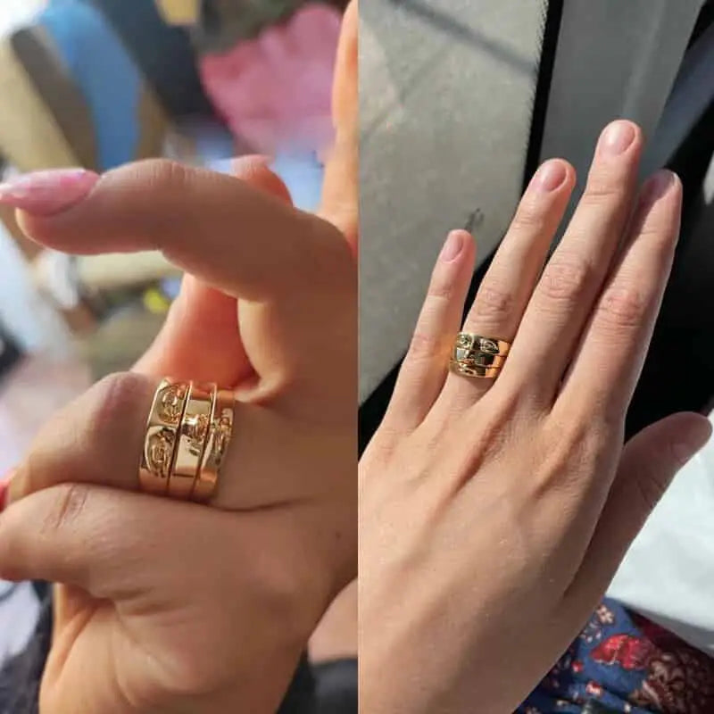 Stainless Steel Eye Rings Sets Vintage Style