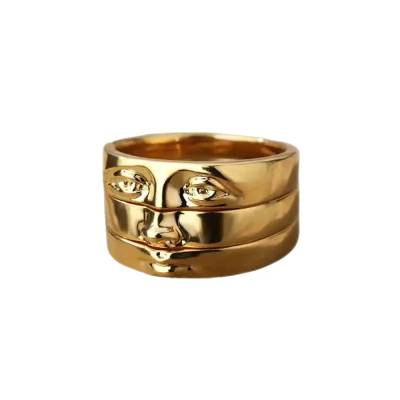 Stainless Steel Eye Rings Sets Vintage Style Gold / 7