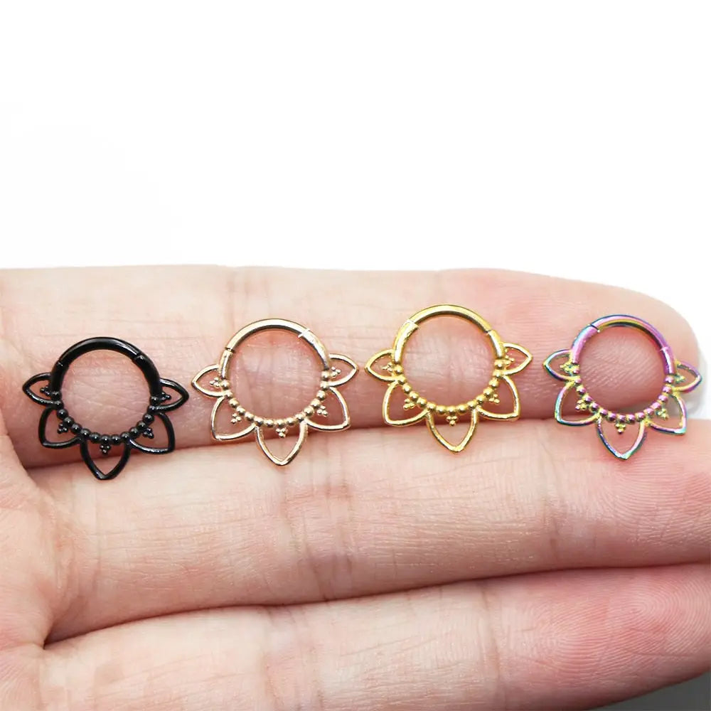 Stainless Steel Flower Shape Ear Cartilage Piercing