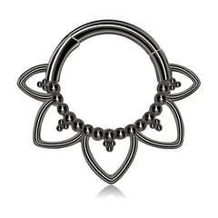Stainless Steel Flower Shape Ear Cartilage Piercing Black