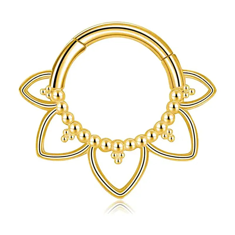 Stainless Steel Flower Shape Ear Cartilage Piercing Gold