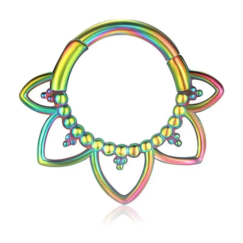 Stainless Steel Flower Shape Ear Cartilage Piercing Purple