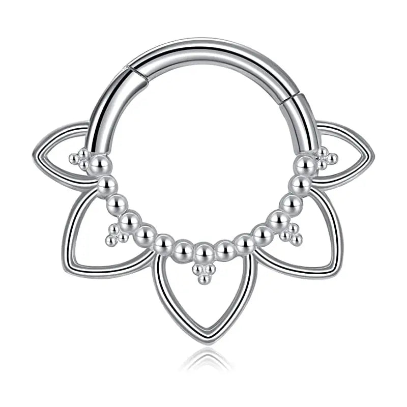 Stainless Steel Flower Shape Ear Cartilage Piercing Silver