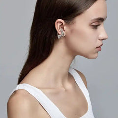 Stainless Steel Geometric Square Cuff Earrings Gold Color