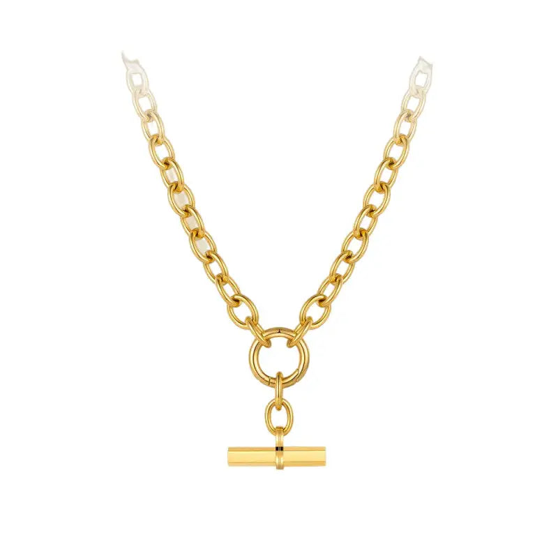 Stainless Steel Hanging Bar Pendant Necklace