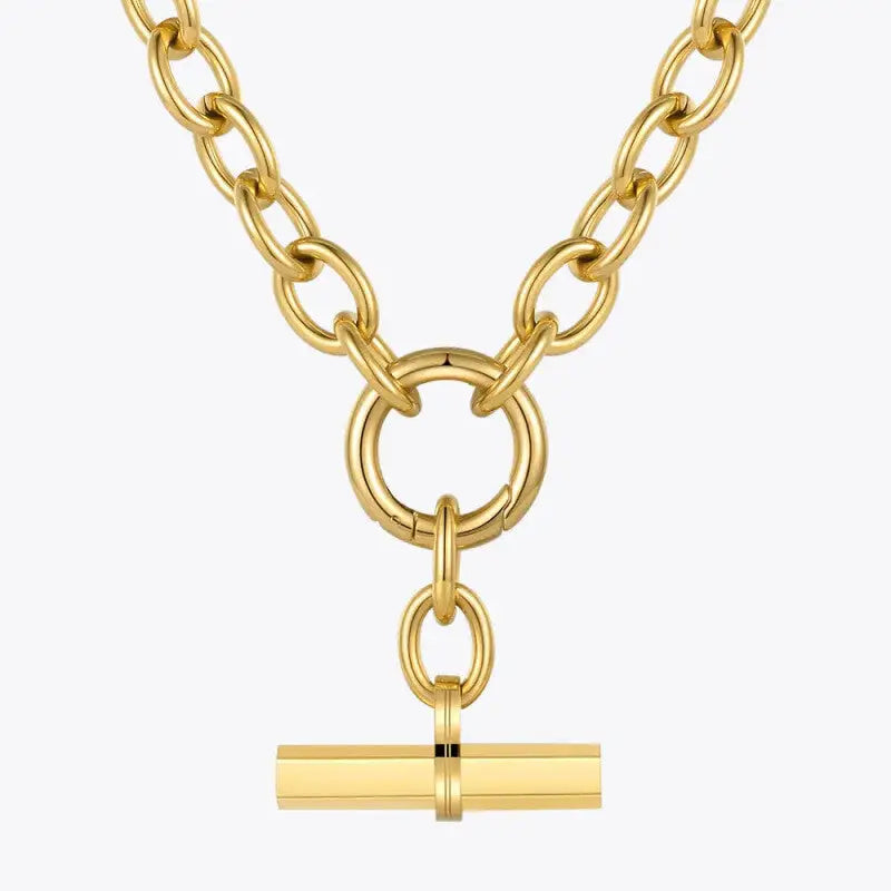 Stainless Steel Hanging Bar Pendant Necklace