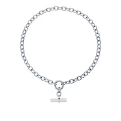 Stainless Steel Hanging Bar Pendant Necklace Silver