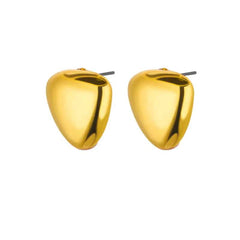 Stainless Steel Irregular Face Shaped Stud Earrings Gold