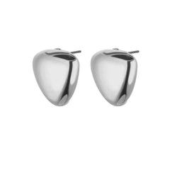 Stainless Steel Irregular Face Shaped Stud Earrings Silver