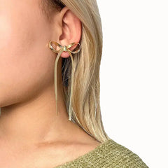 Stainless Steel Long Tassel Drop Earrings