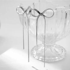 Stainless Steel Long Tassel Drop Earrings Silver