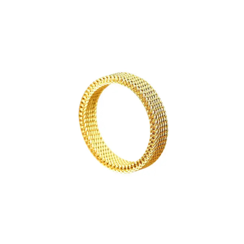 Stainless Steel Modern Mesh Ring - Gold / US size 6 - Rings