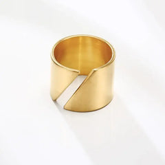 Stainless Steel Modern Wrap Wide Layered Ring - Rings