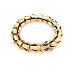 Stainless Steel Nordic Vikings Ouroboros Bracelet Gold / 19