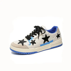 Star Denim Platform Lace Up Sneakers - Dark Blue / 39