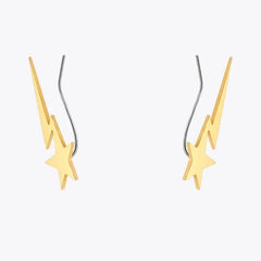 Star Ear Clip On Stainless Steel Earrings