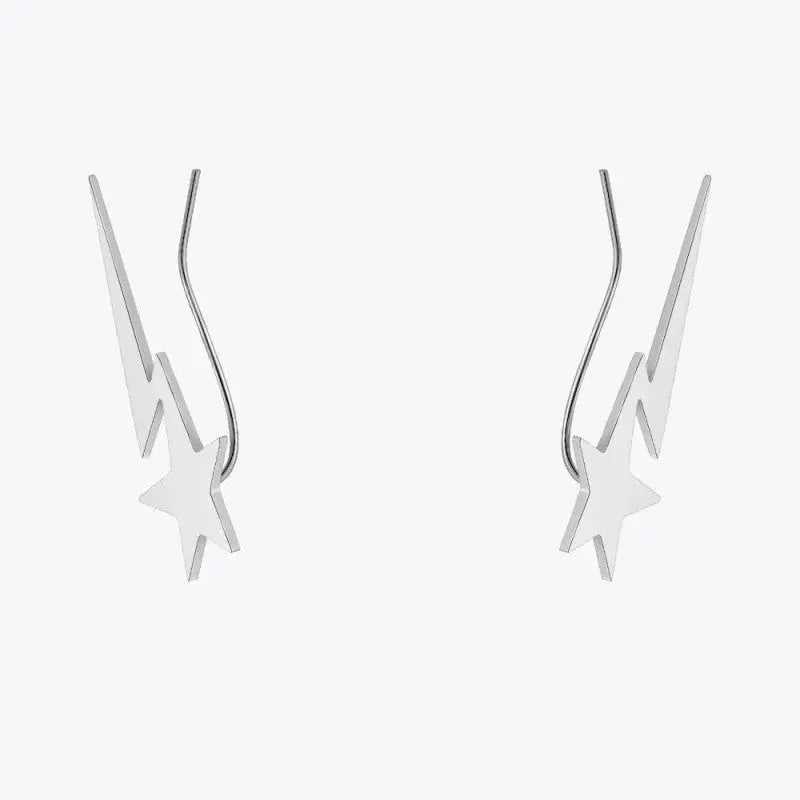 Star Ear Clip On Stainless Steel Earrings