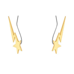 Star Ear Clip On Stainless Steel Earrings - Gold