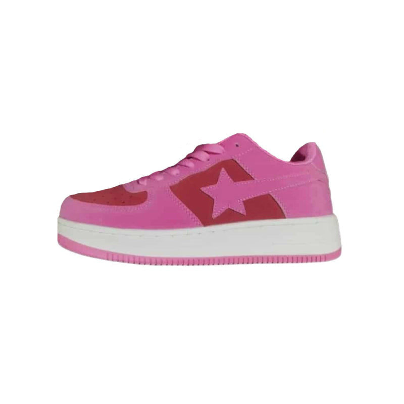 Star Lace Up Thick Sole Sneakers - Pink / 36