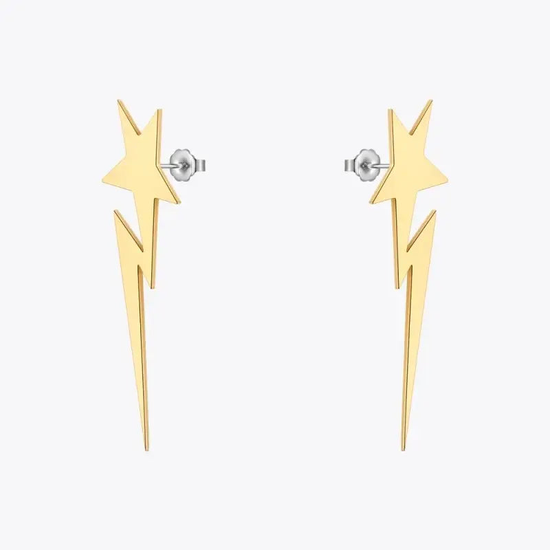 Star Lightning Stainless Steel Drop Earrings