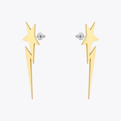 Star Lightning Stainless Steel Drop Earrings