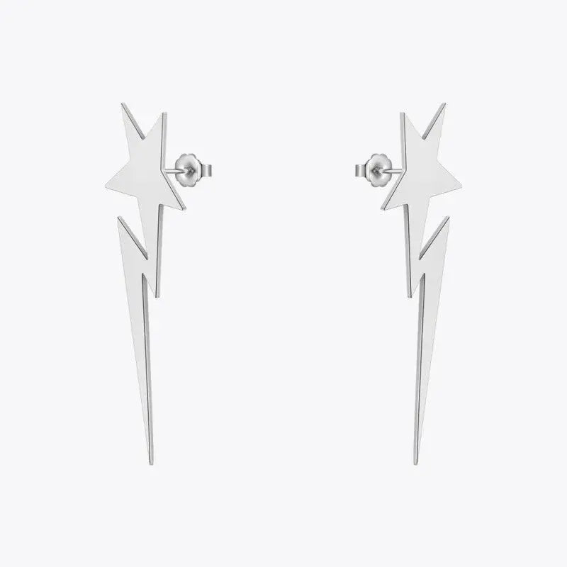 Star Lightning Stainless Steel Drop Earrings