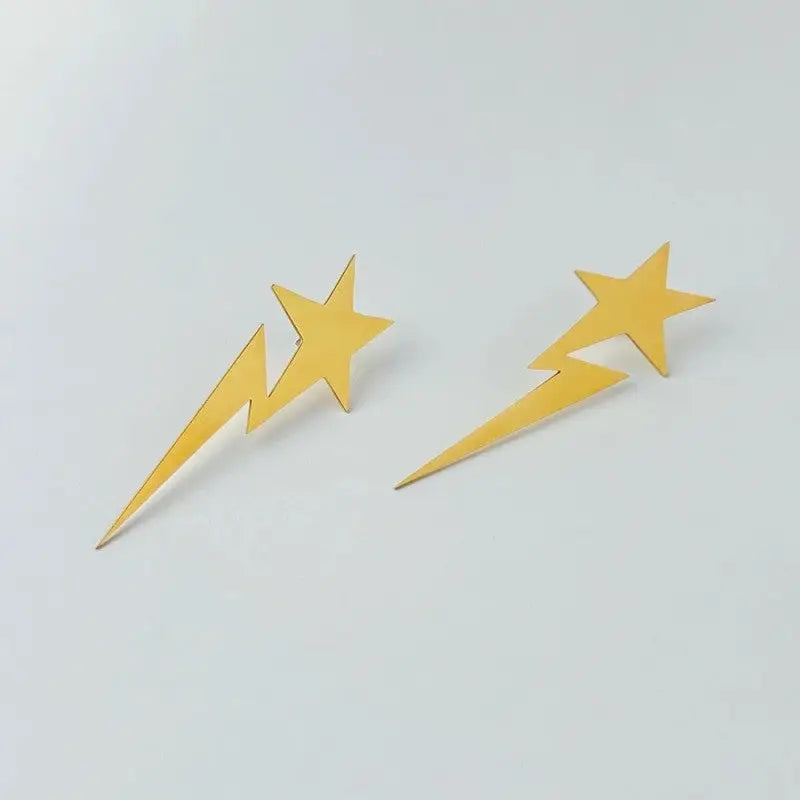 Star Lightning Stainless Steel Drop Earrings