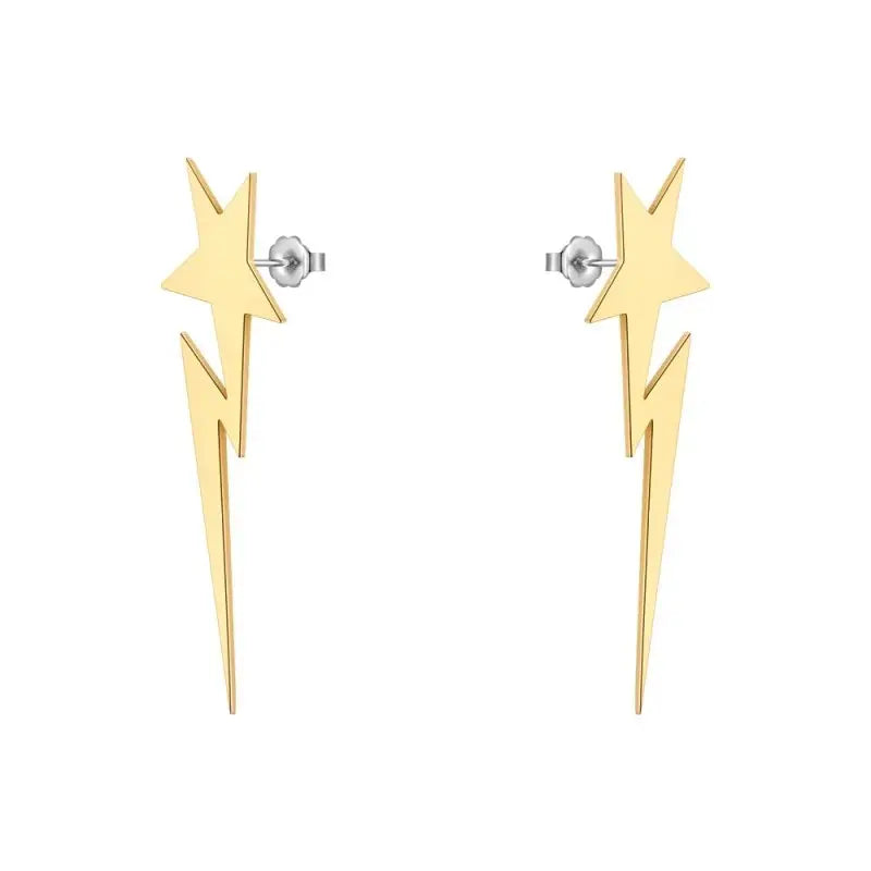 Star Lightning Stainless Steel Drop Earrings