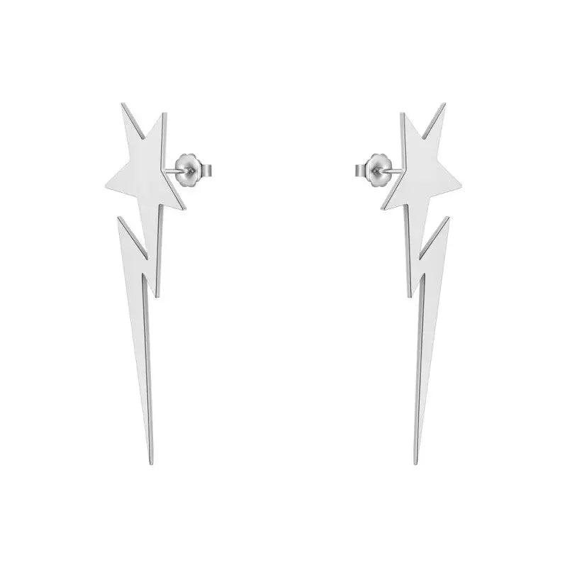 Star Lightning Stainless Steel Drop Earrings