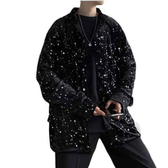 Starry Sky Long Sleeve Black Shirts