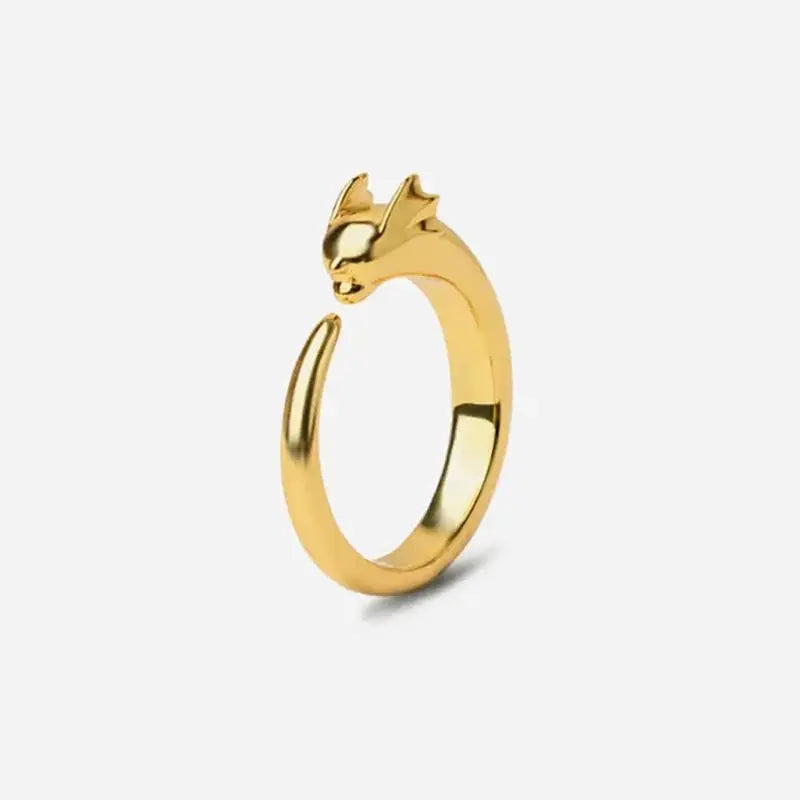 Starry Sky Small Blue Dragon Ring - Gold / One Size