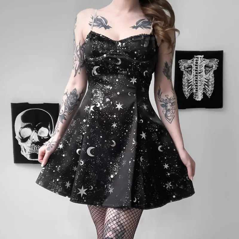 Stars and Moons Galaxy Dress