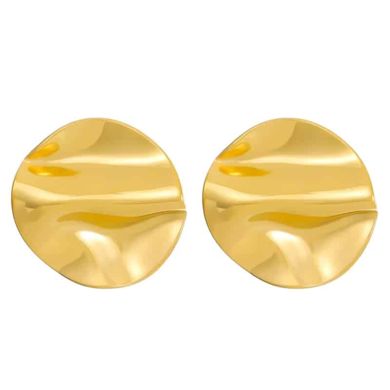 Statement Geometric Round Irregular Stainless Steel Stud