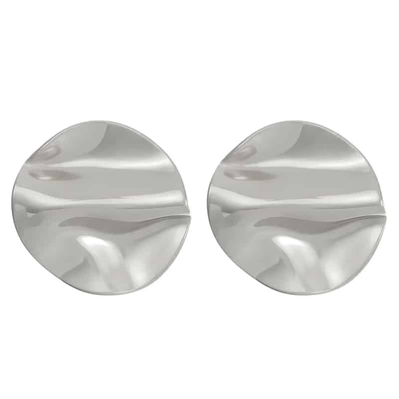 Statement Geometric Round Irregular Stainless Steel Stud