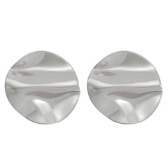 Statement Geometric Round Irregular Stainless Steel Stud