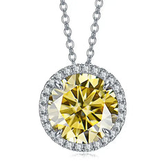 Sterling Silver Necklace with Classic Gemstones Lemon Yellow