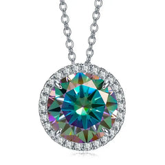 Sterling Silver Necklace with Classic Gemstones Rainbow